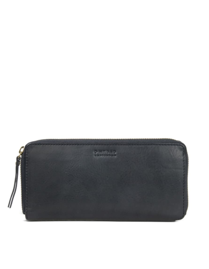 O My Bag  Sonny Black Stromboli Leather Long Wallet