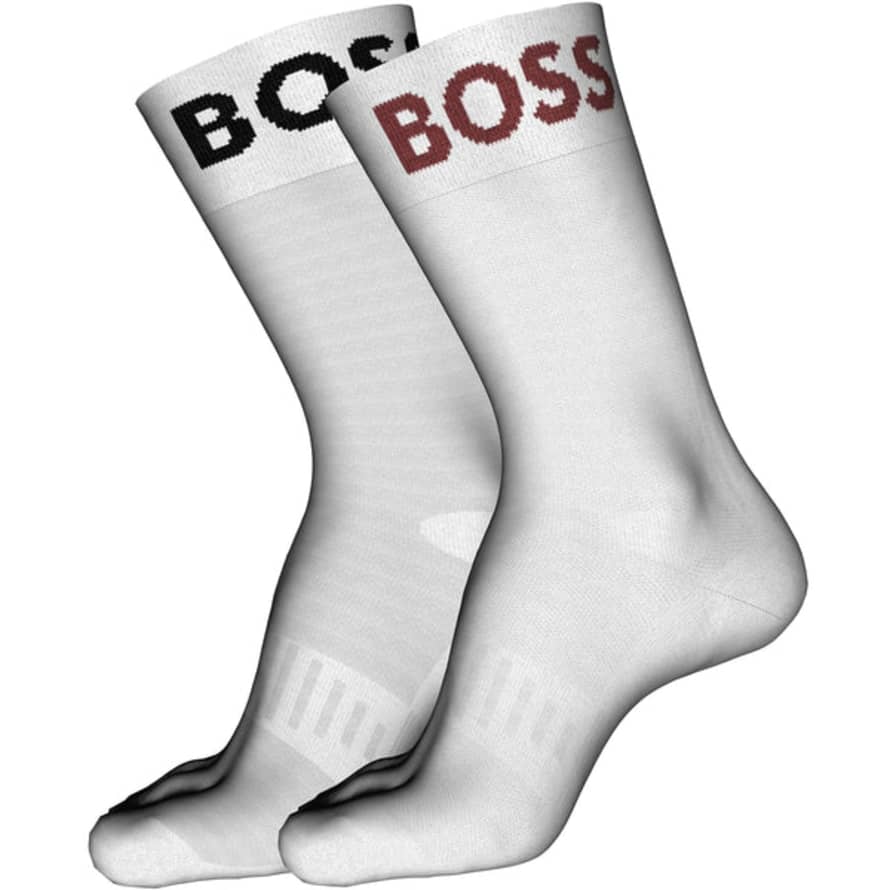 Hugo Boss Boss - 2 Pack Of White Sport Socks In Cotton Blend 50467707 115