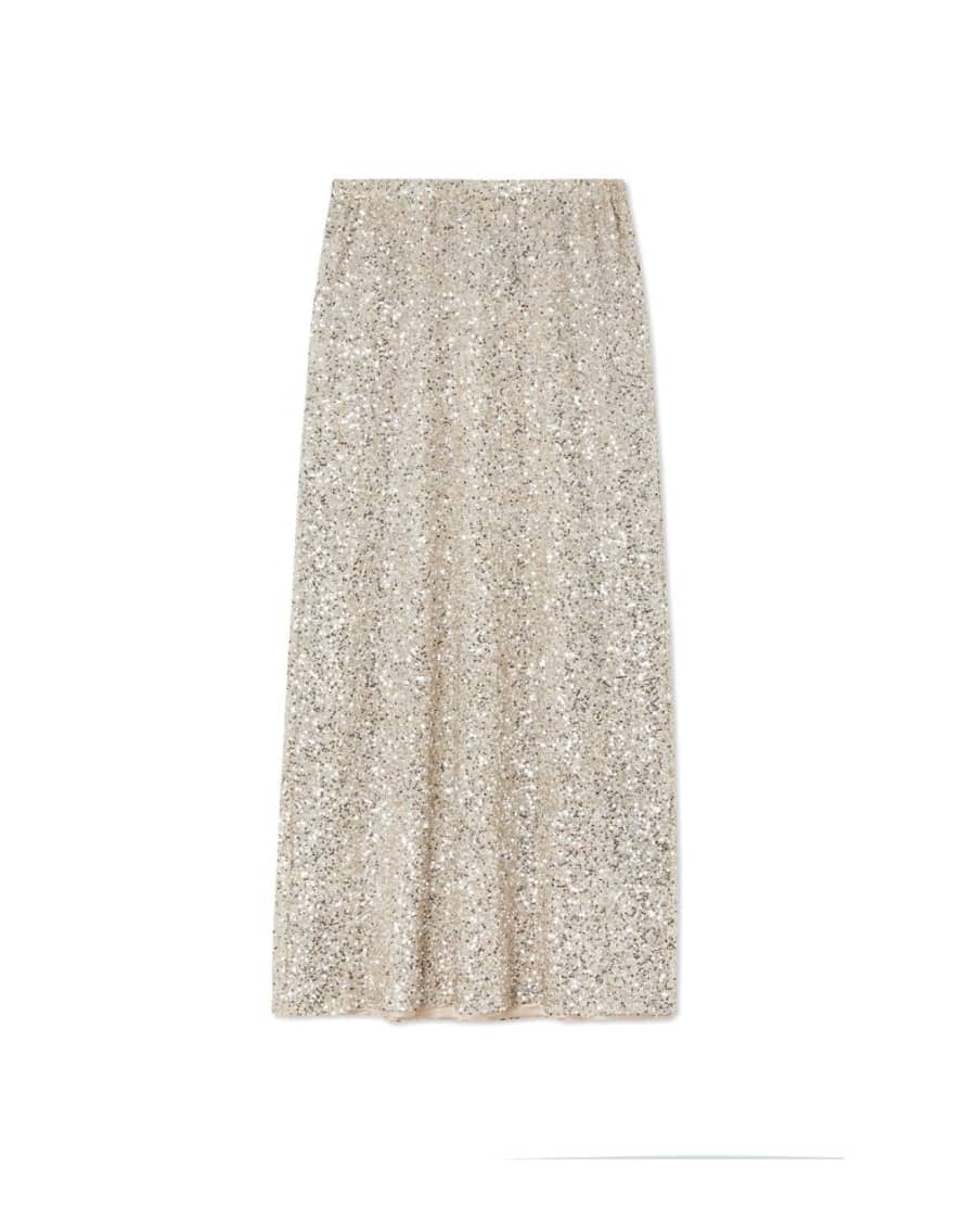 Never Fully Dressed Silver Dorris Sequin Skirt