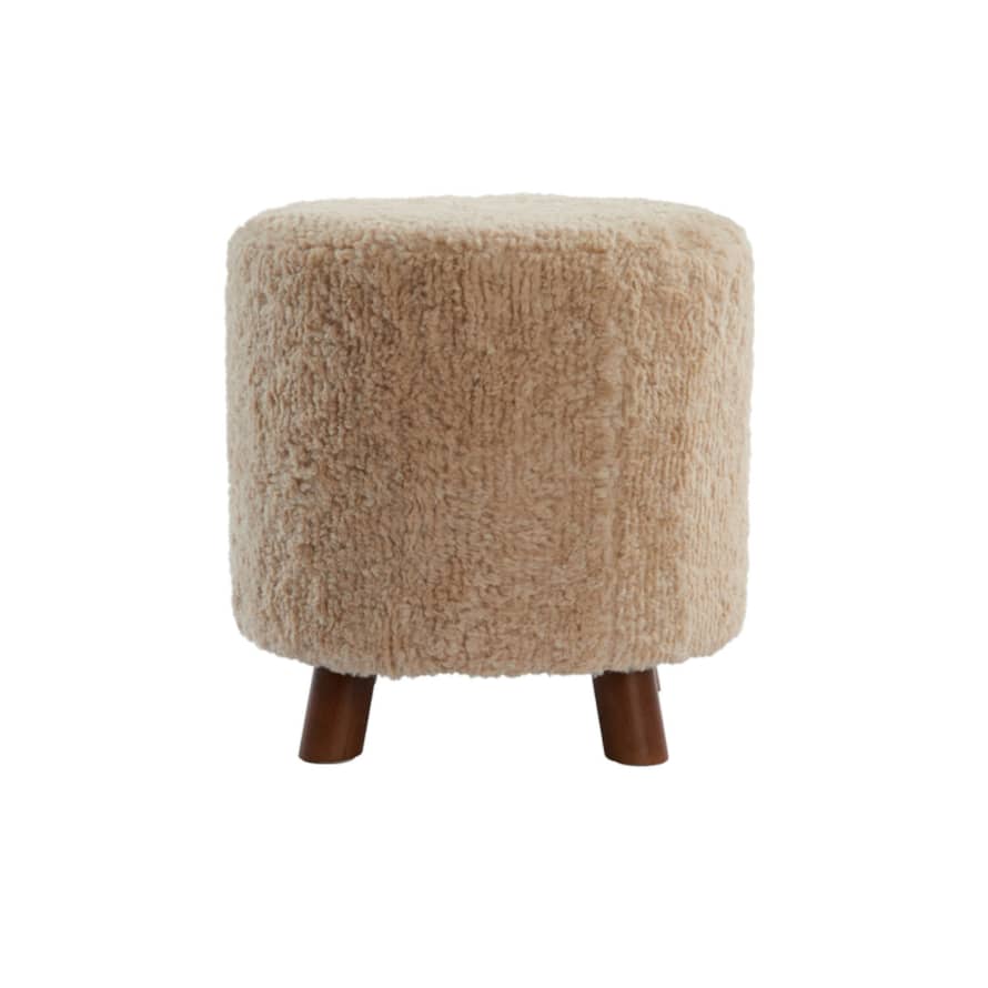 Light & Living Beige and Brown Polly Footstool