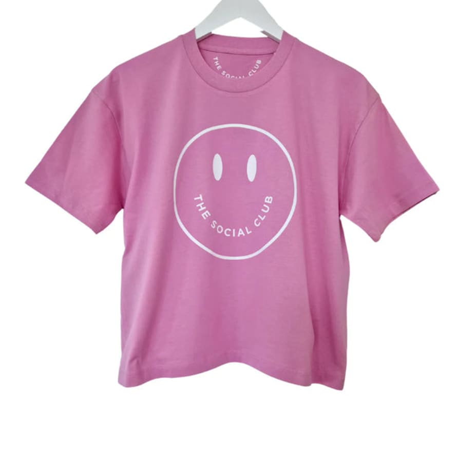 The Social Club London Bubble Gum T-shirt With White Smiley- 100% Organic Cotton (copy) (copy)