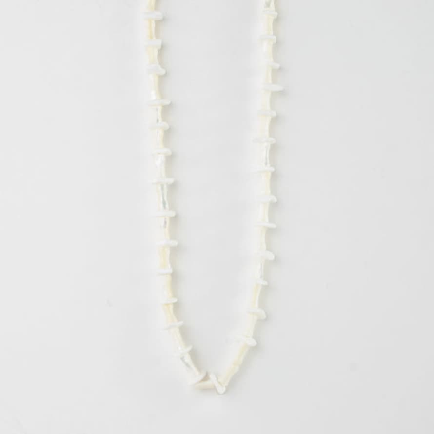 Pineapple Island White Beaded Surfer Necklace