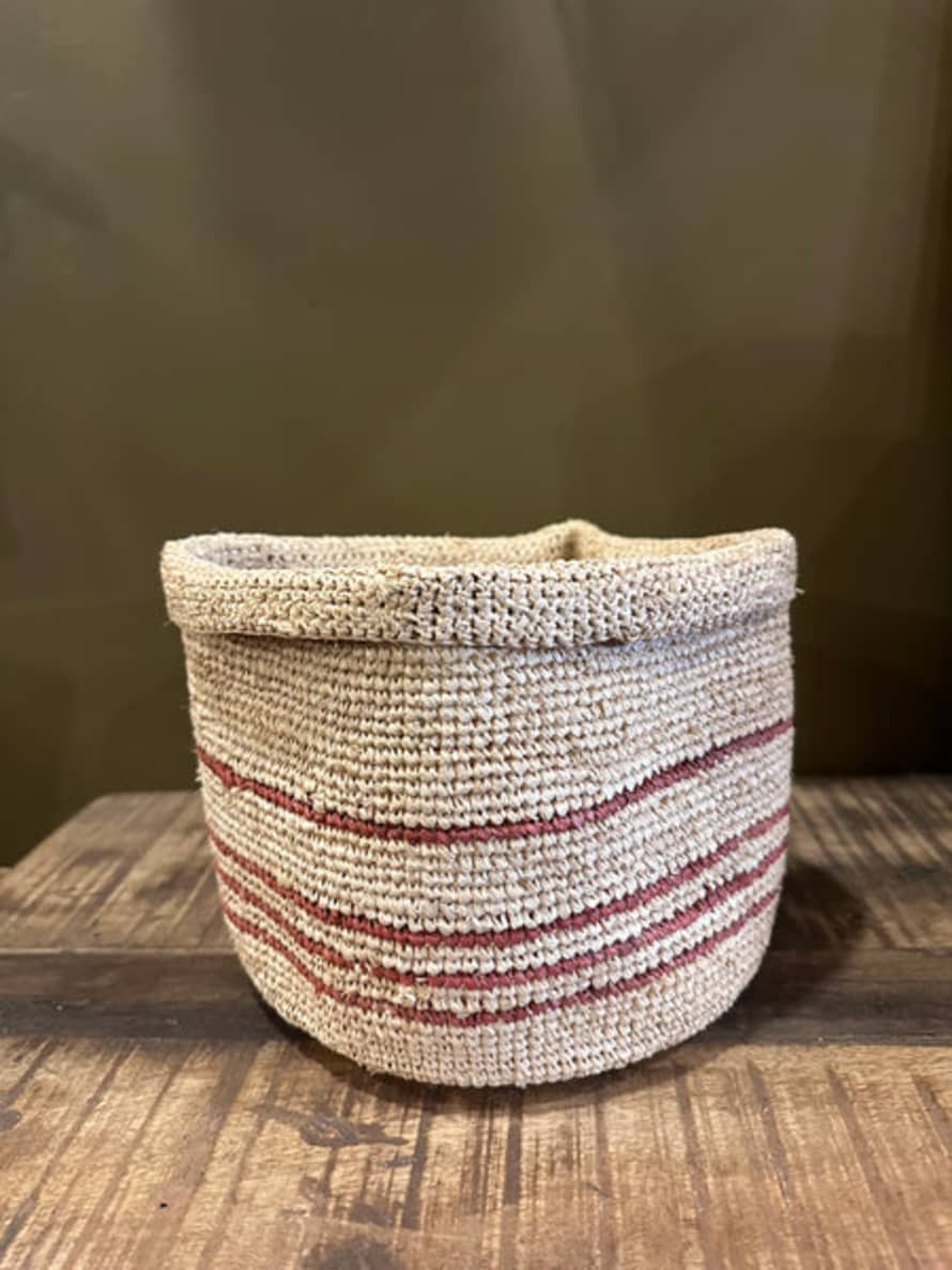 Lillian Daph Large Terracotta Stripe Basket Domo