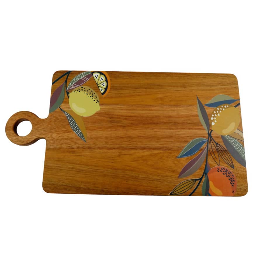 Temerity Jones Summer Zest Lemon & Orange Wooden Serving Board