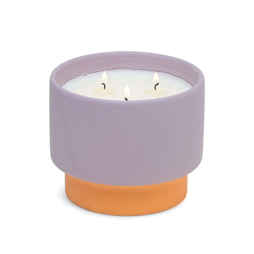 Paddywax Colour Block Ceramic Candle - Purple - Violet & Vanilla (453G)