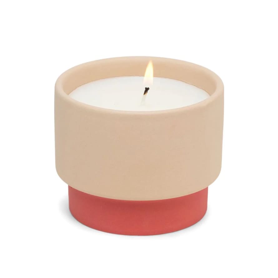 Paddywax Colour Block Ceramic Candle - Tan - Amber & Smoke (170G)