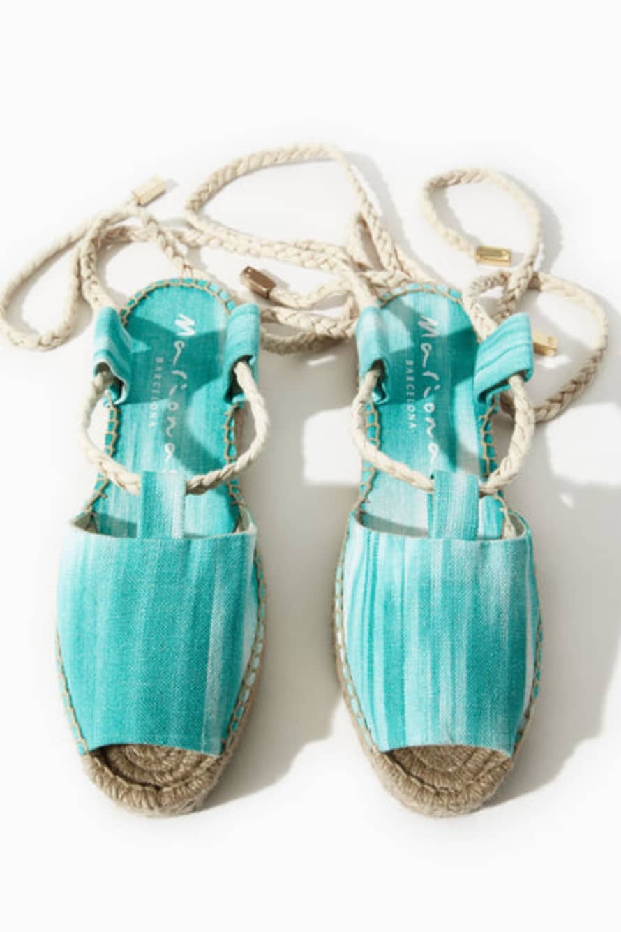 Marionas Floating Turquoise Dora Flat Sandals By Barcelona