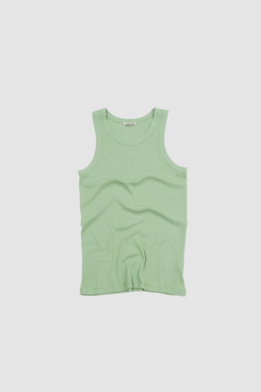 Auralee Organic Soft Rib Tank Light Green