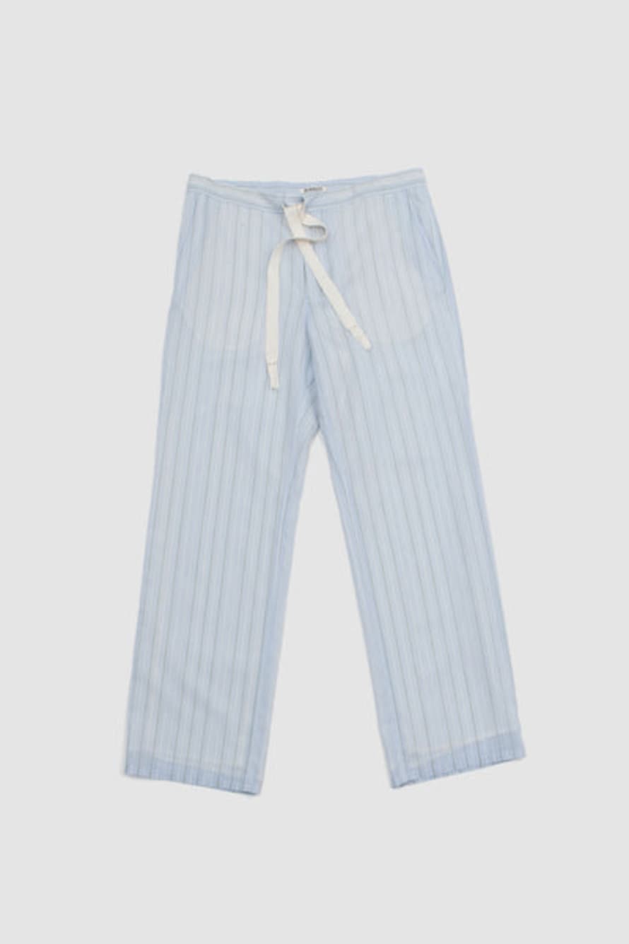 Auralee Finx Organdy Stripe Pants Light Blue