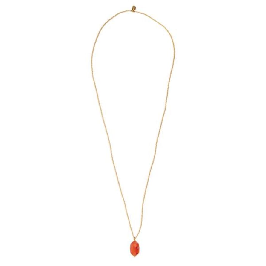A Beautiful Story Calm Carnelian Gold Coloured Necklace