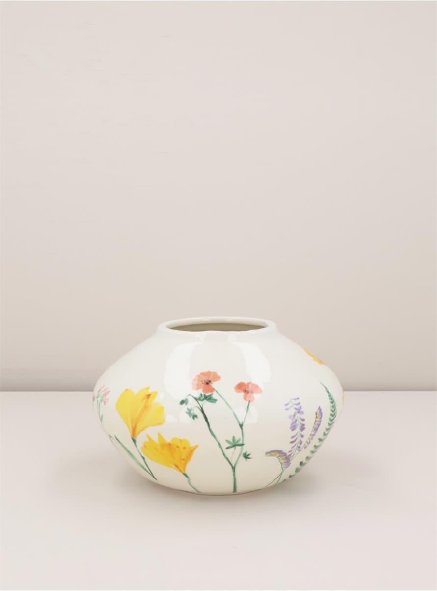 Gisela Graham Floral Ceramic Bowl Vase