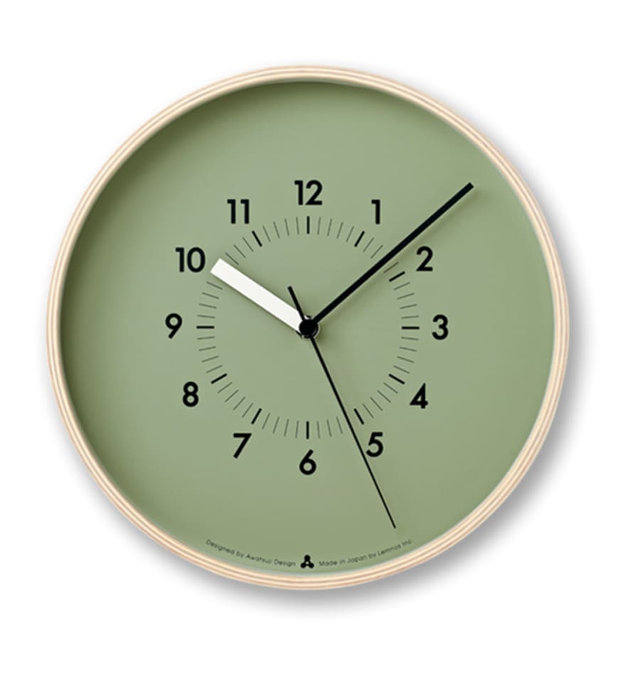 Lemnos Awa Soso Wall Clock, Sage Green
