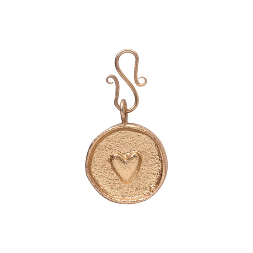 A Beautiful Story Heart Vintage Coin Charm Gold Plated