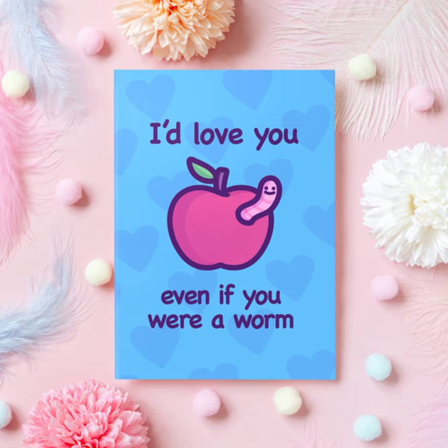 Mona Mauve Love You Worm Card