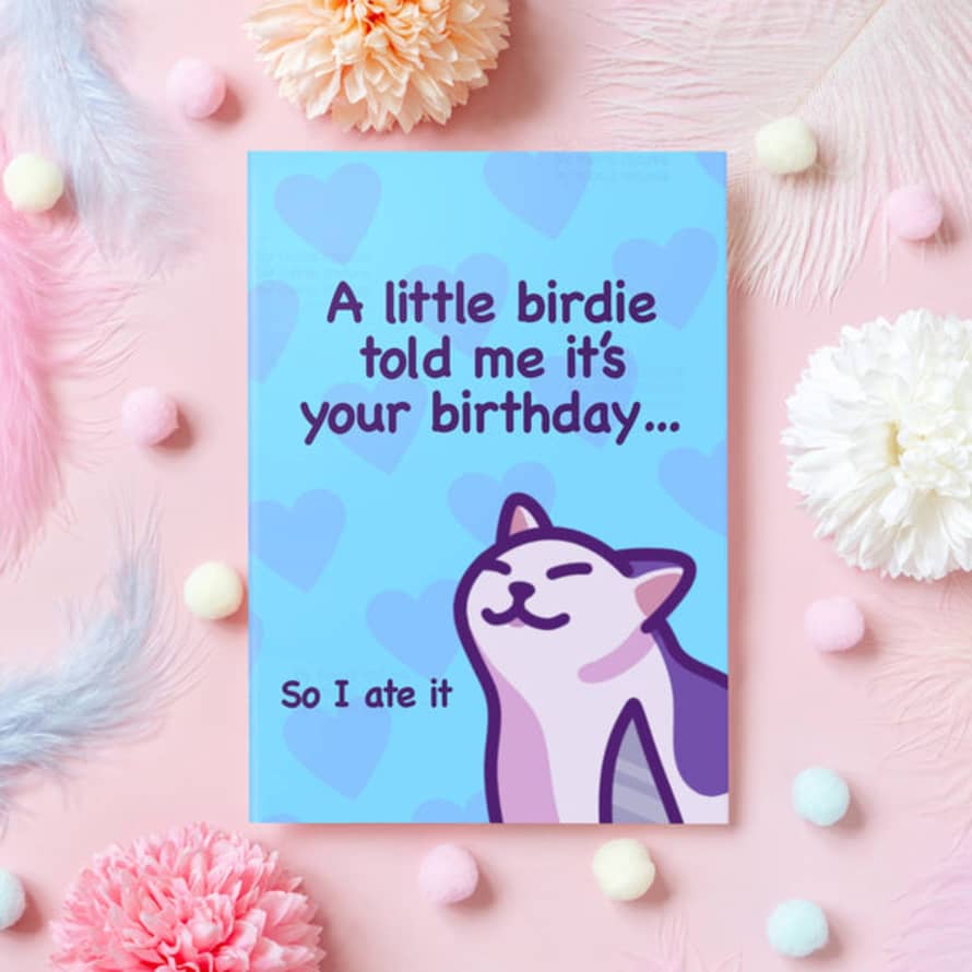 Mona Mauve A Little Birdie Birthday Card