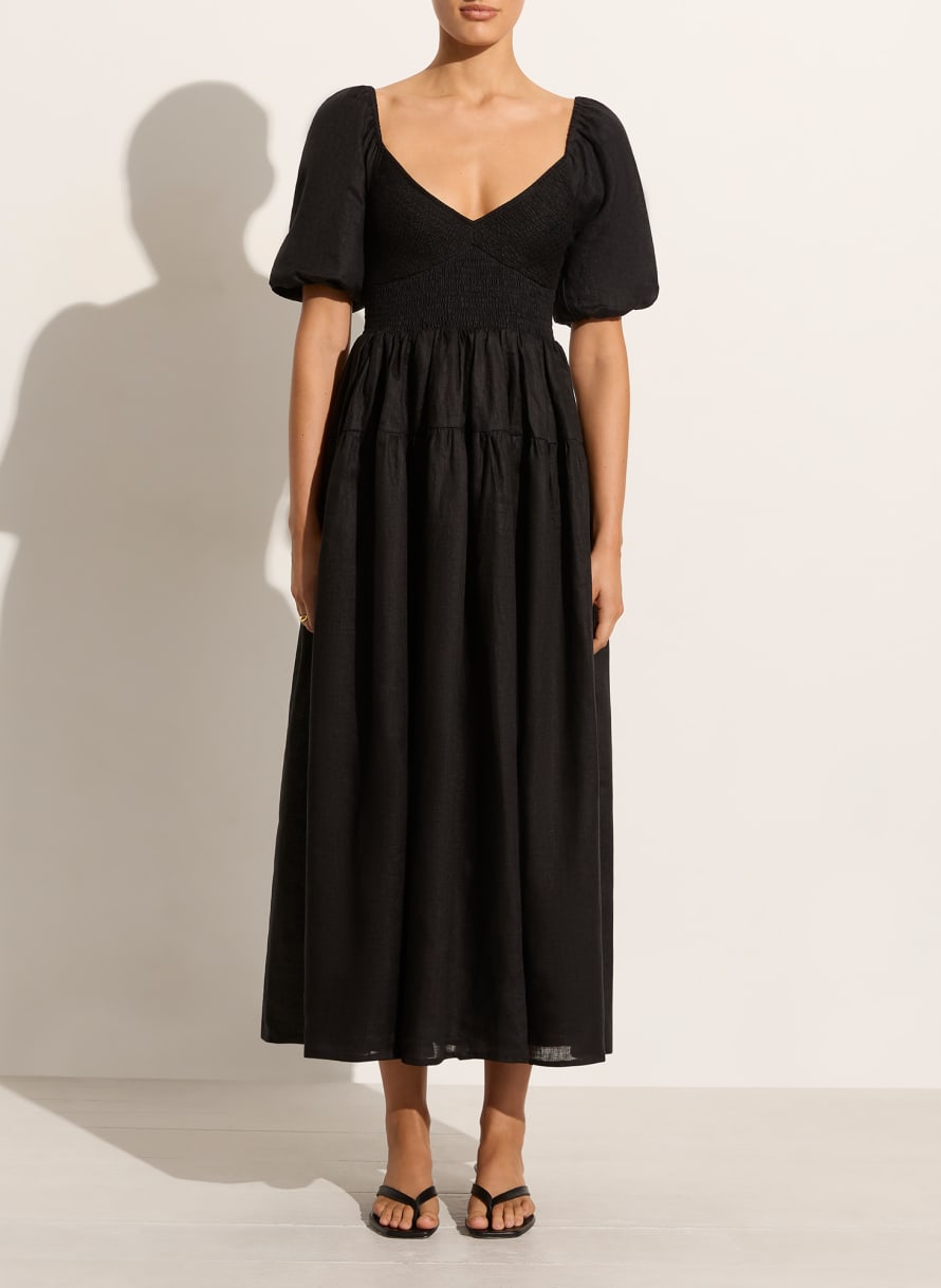 Faithfull The Brand  Rosarico Midi Dress Black
