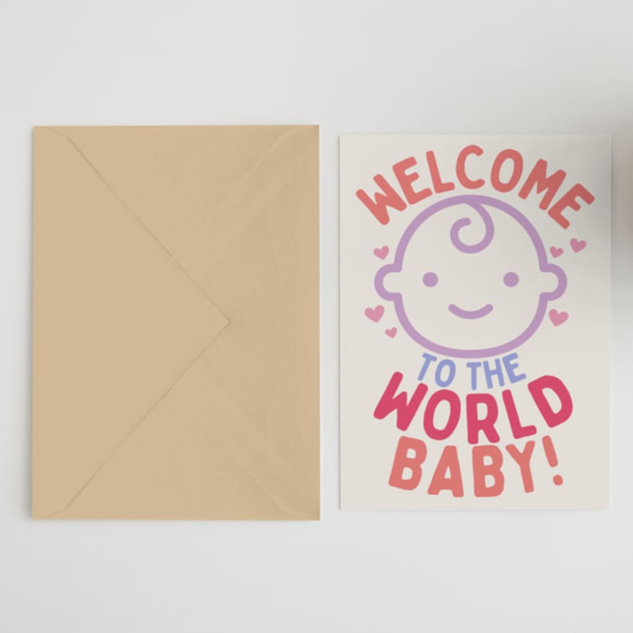 Blue Iris Designs Co Welcome To The World Baby Greeting Card