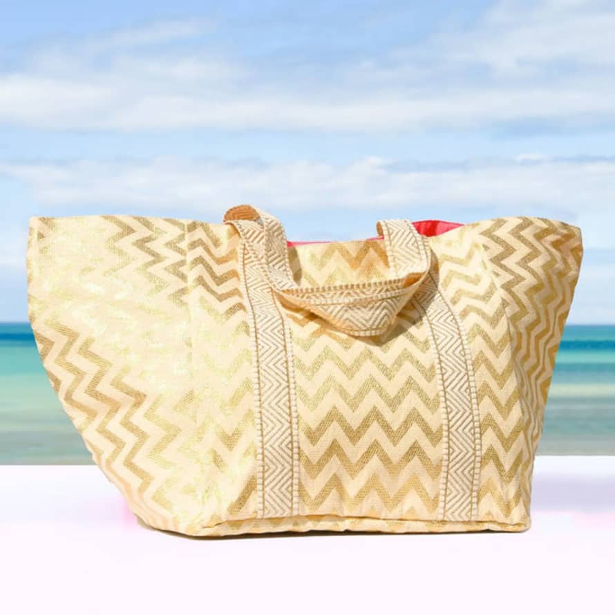Cockatoo Gold Zigzag Holdall/beach Bag