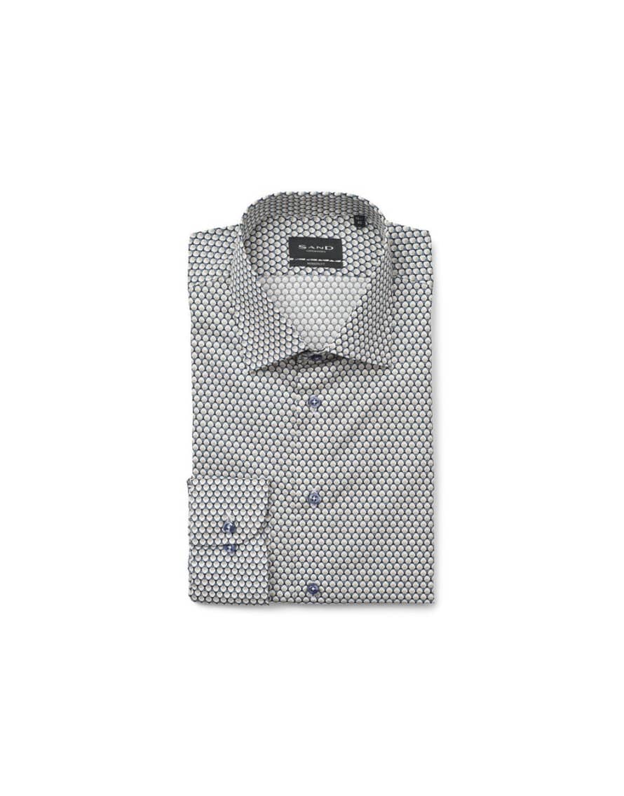 SAND Sand State N 2 Geometric Long Sleeve Shirt Col: 210 Blue Multi, Size:
