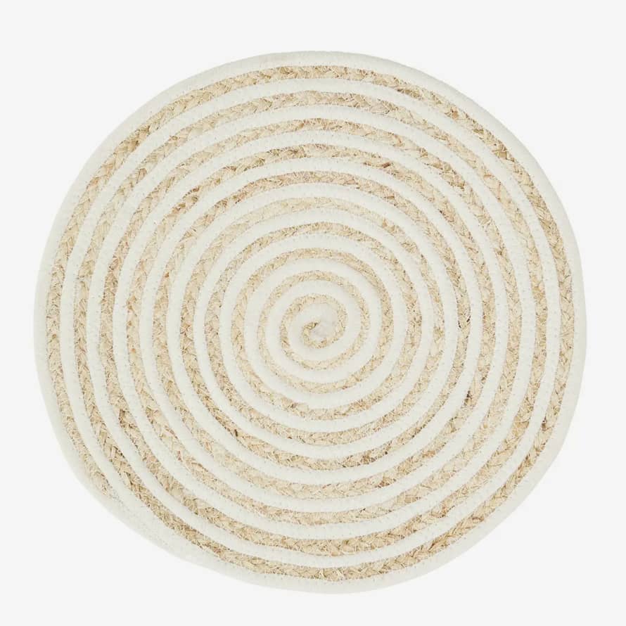 Madam Stoltz Corn Husk Natural and White Placemat