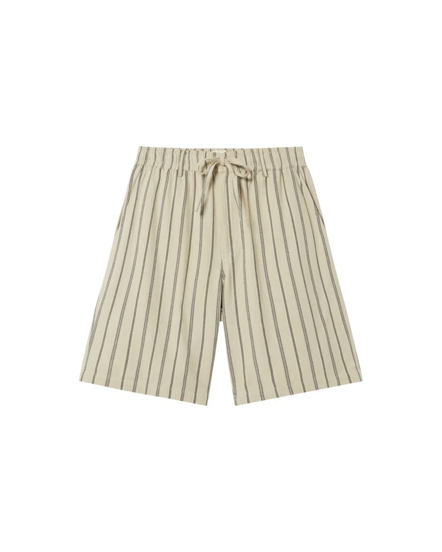 Thinking Mu Grey Stripes Pande Bermuda Shorts