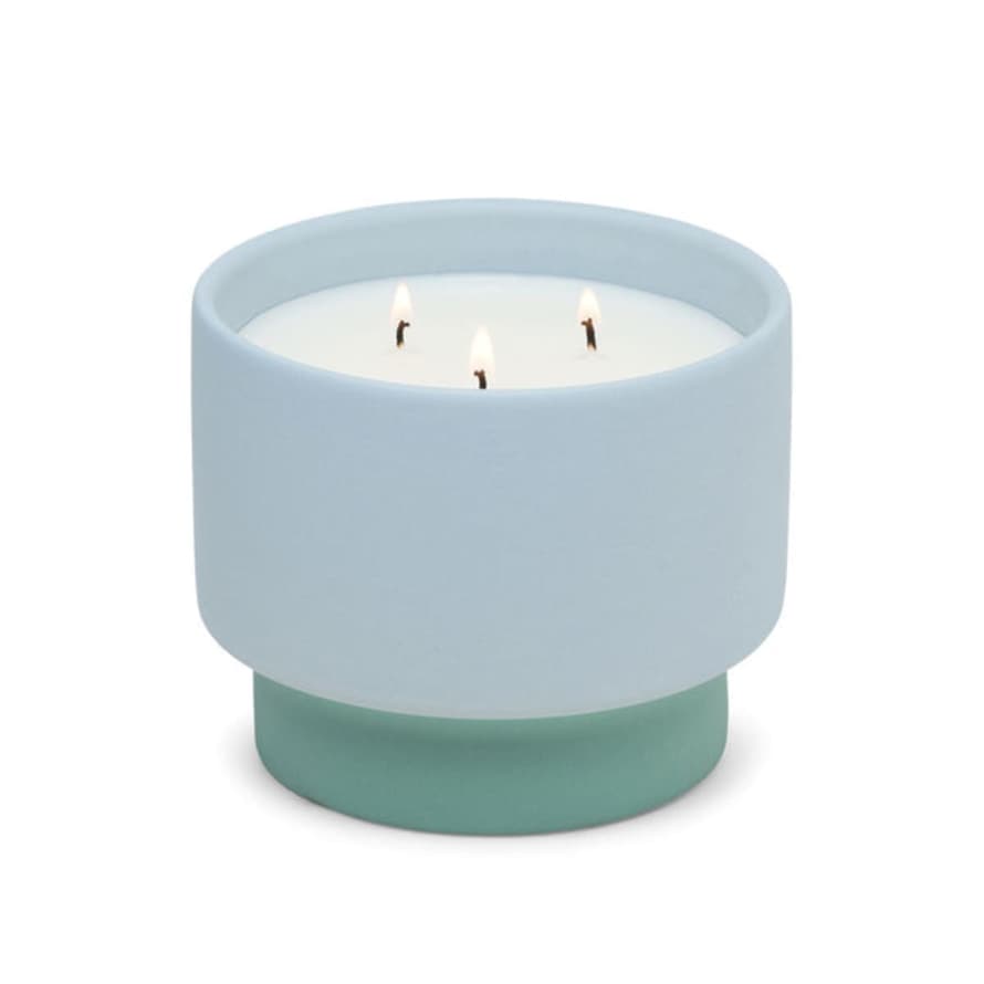 Paddywax Colour Block Blue Saltwater Suede Ceramic Candle