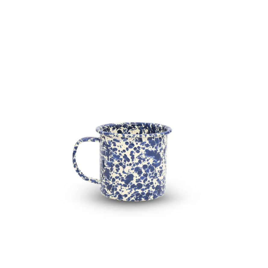 Crow Canyon Home Enamel Splatter Cup - Navy And Cream 12oz