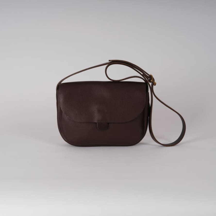 Kate Sheridan Chocolate Midi Orbed Tab Bag