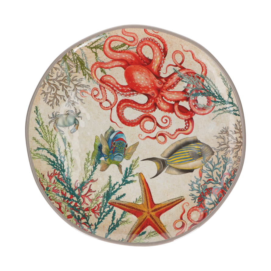 Rose & Tulipani Sea Life Large Round Platter in Melamine