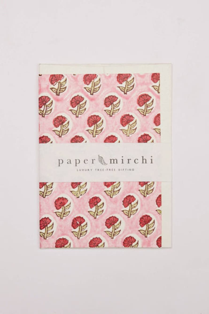 Paper Mirchi Hand Block Printed Greeting Card - Daisy Festive Mix