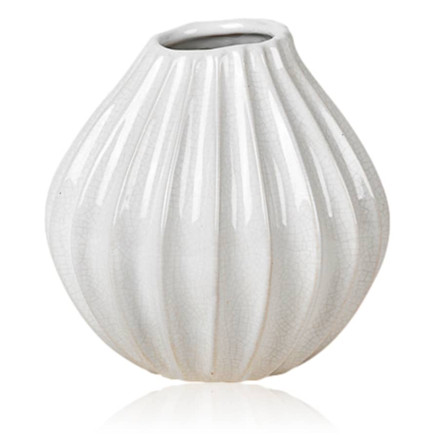 Broste Copenhagen Broste Ceramic Wide Vase Small Off-White