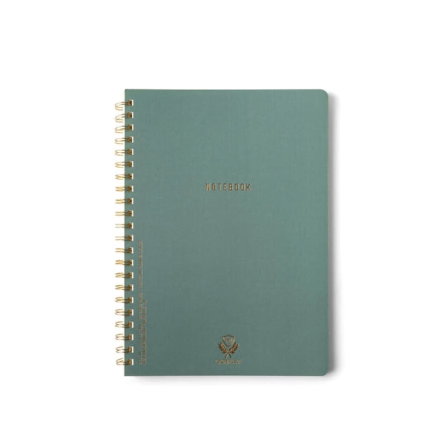 Designworks Ink Crest Kraft Twin Wire Notebook A4 - Juniper Green