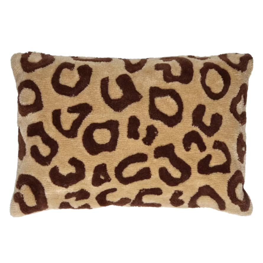 Pomax Wildlife cushion, cotton / linen, L 60 x W 40 cm, chocolat 