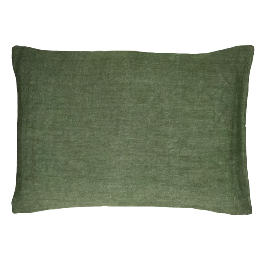 Pomax Basics, cushion, linen, L 70 x W 50 cm, green 