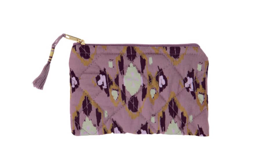 Madam Stoltz Lilac Small Quilted Cotton Purse
