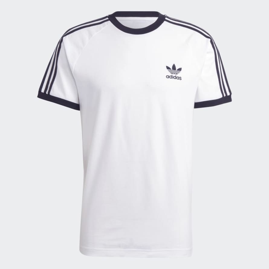 Adidas White Adicolor Classics 3 Striped Mens T Shirt