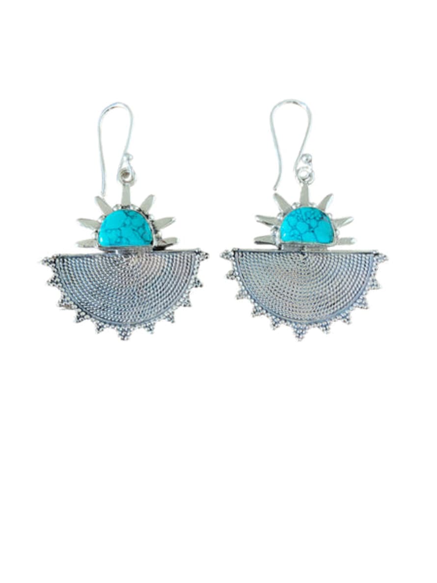 Window Dressing The Soul 925 Silver Solstice Turquoise Stone Earrings