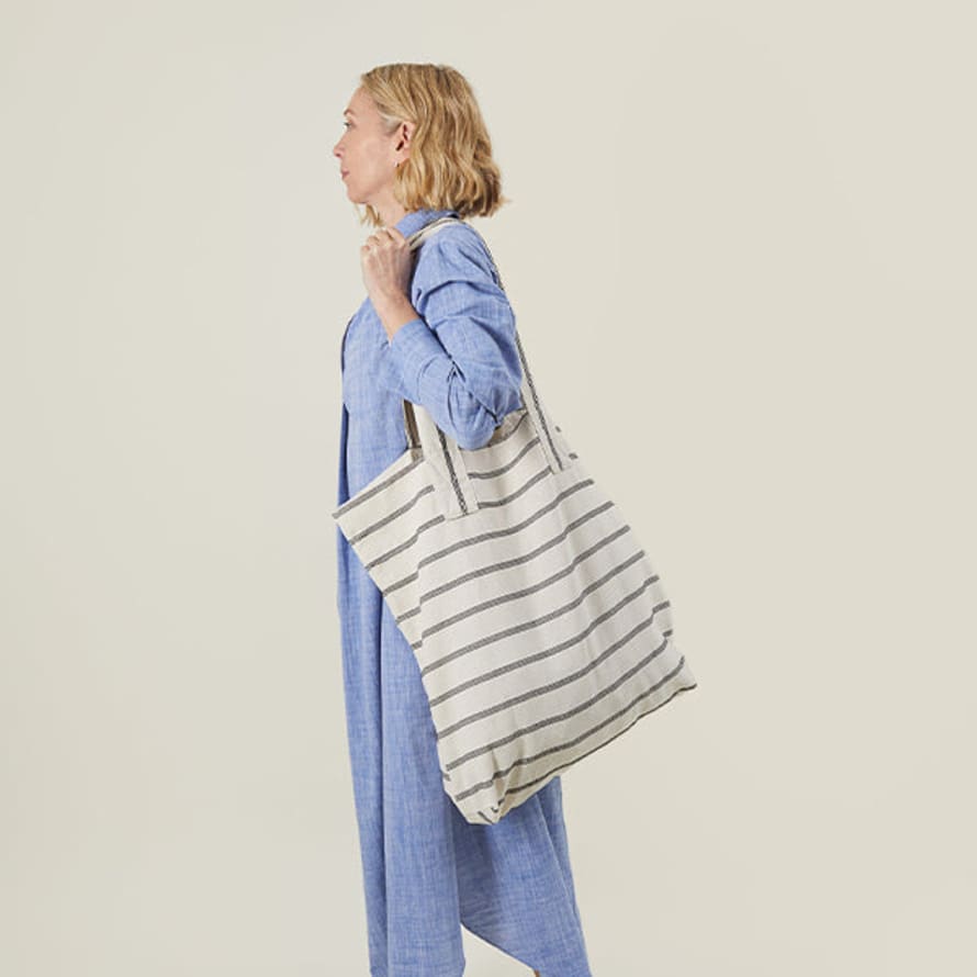 TUSKcollection James Giant Stitched Stripe Shopper Bag