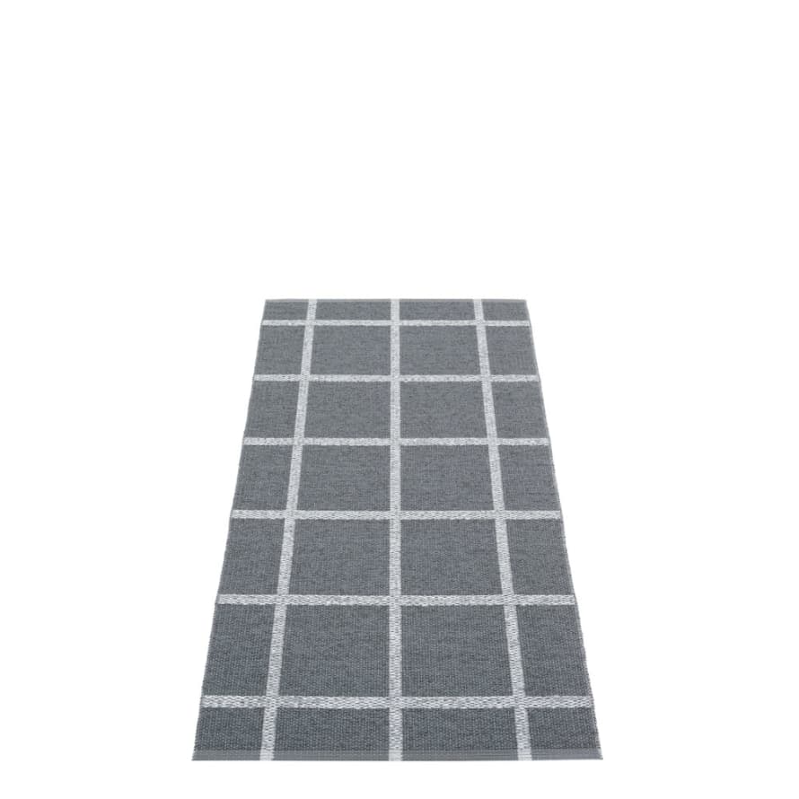 Pappelina Pappelina Ada Design Washable Durable Floor Or Runner Rug 70x150cm Granit & Grey Metallic