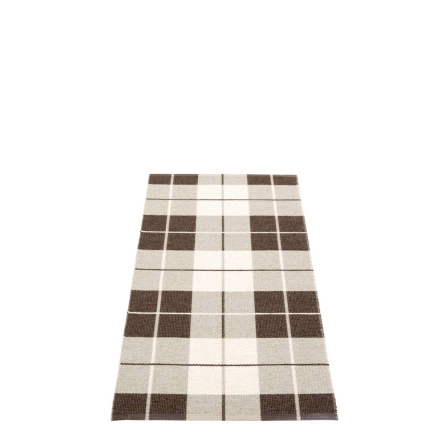 Pappelina Pappelina Ed Design Washable Durable Floor Or Runner Rug 70x140cm Dark Brown & Linen & Vanilla