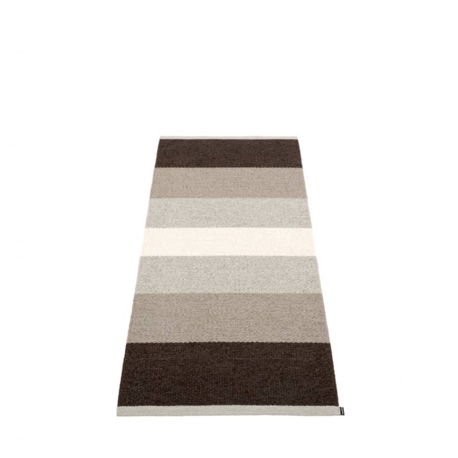 Pappelina Pappelina Kim Design Washable Durable Floor Or Runner Rug 70x160cm Dark Brown