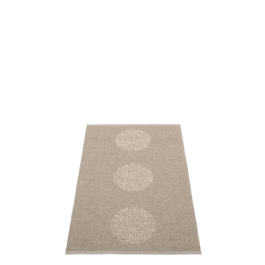 Pappelina Pappelina Vera 2.0 Design Washable Biovyn Sustainable Floor Or Runner Rug 70x120cm Dark Linen/linen Metallic