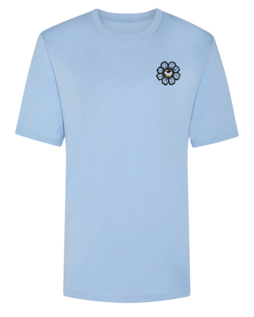 Ingmarson | Blue Eyed Flower Upcycled Appliqué T-shirt Blue