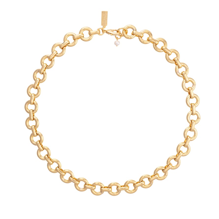 Talis Chains Cubby Link Choker Necklace In Gold