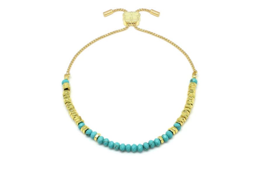 Boho Betty Tersina Turquoise Gold Bracelet