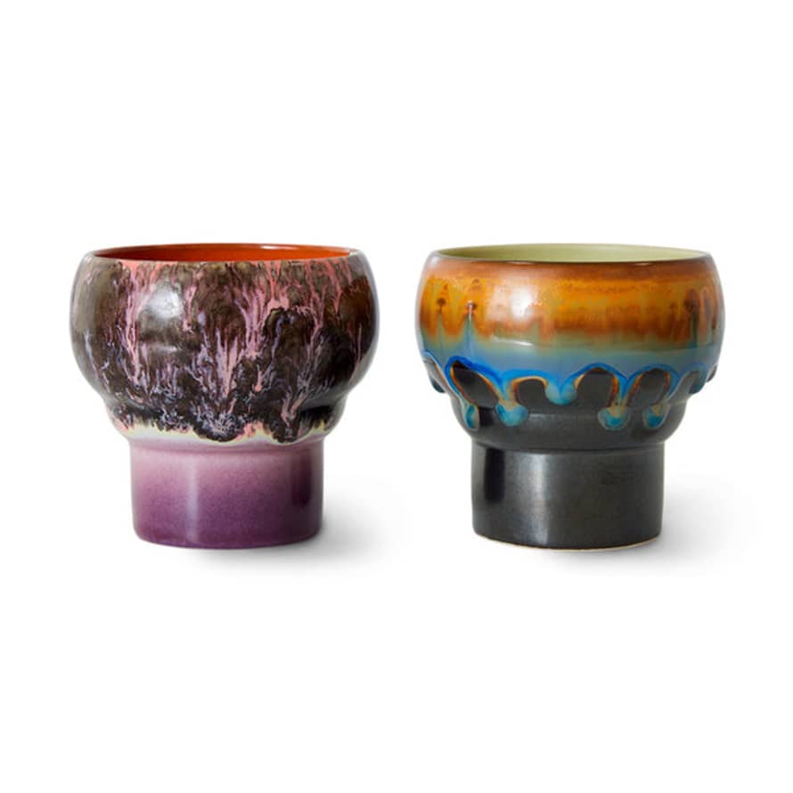 HK Living 70s Ceramics: Lungo Mugs Merge, Set Of 2