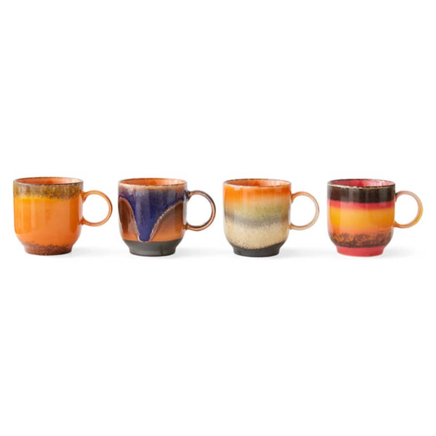 HK Living 70s Ceramics: Coffee Mugs Brazil, Set Of 4