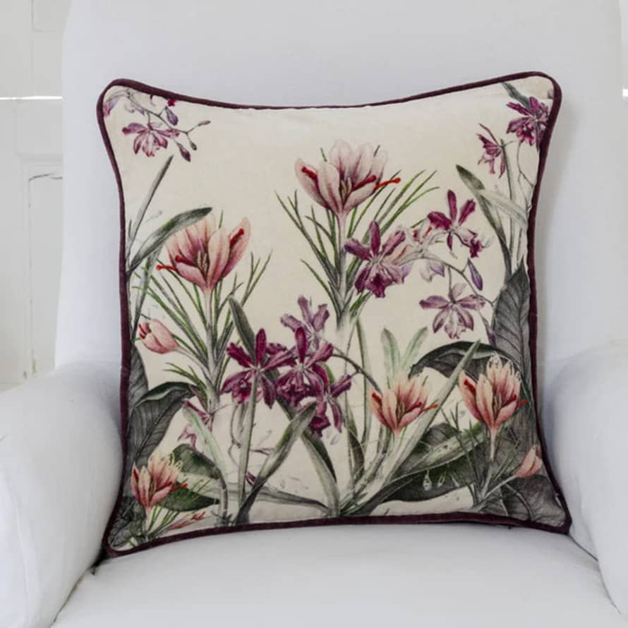 Grand Illusions Velvet Cushion - Crocus