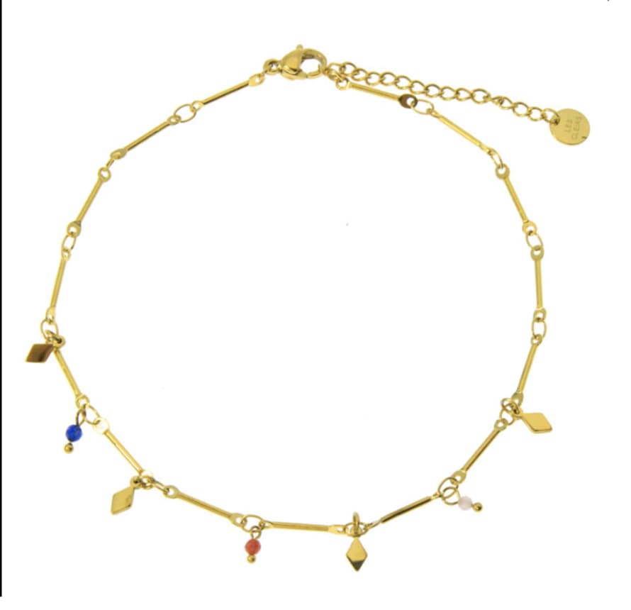 Les Cléias Acier Inoxydable Bracelet De Cheville Et Perles Multicolores, Acier Inoxydable Léona