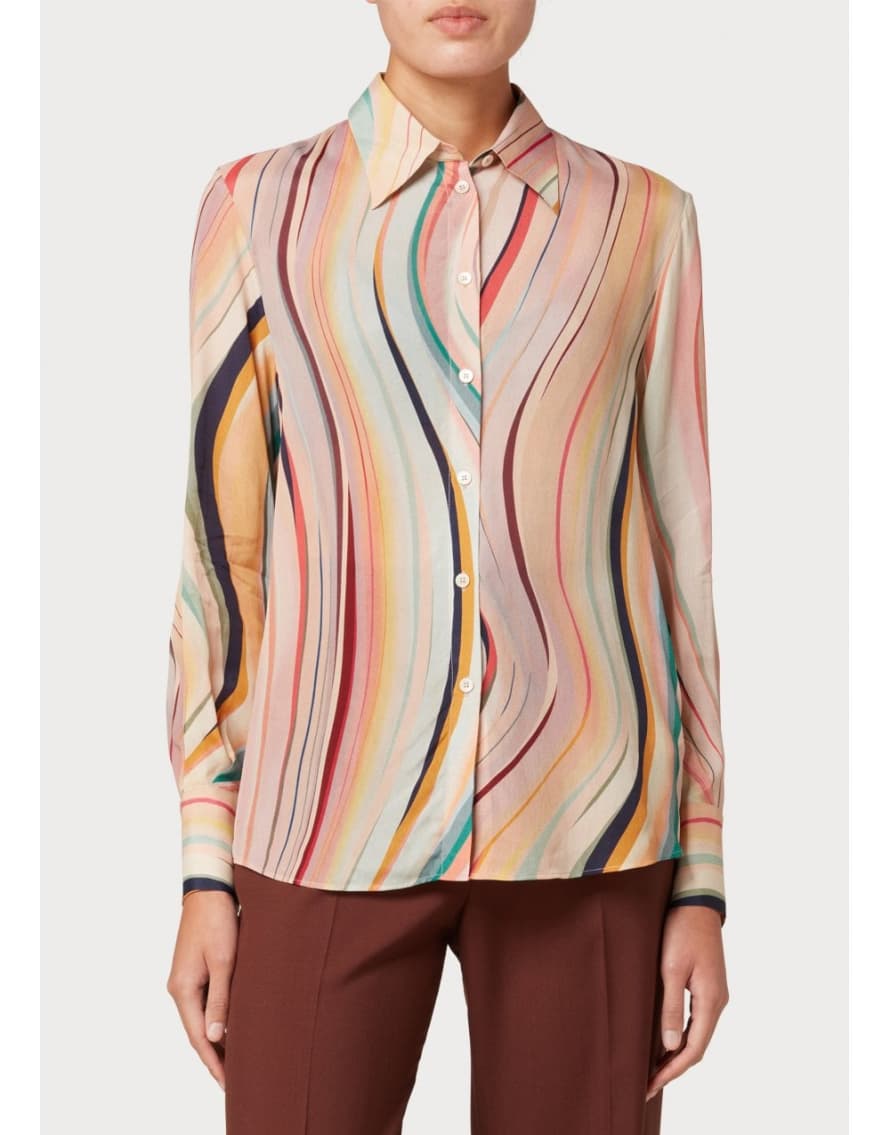 Paul Smith Swirl Stripe Relaxed Shirt Col: 92 Multi, Size: 14